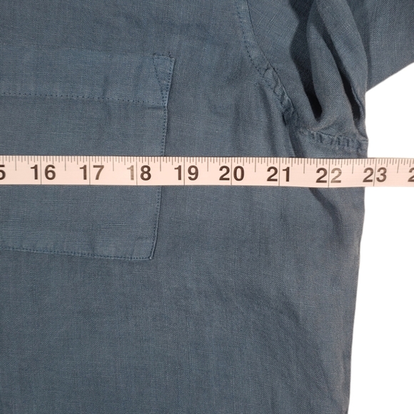 Allen Allen Linen Button Down Long Blouse Size XL - Picture 8 of 12